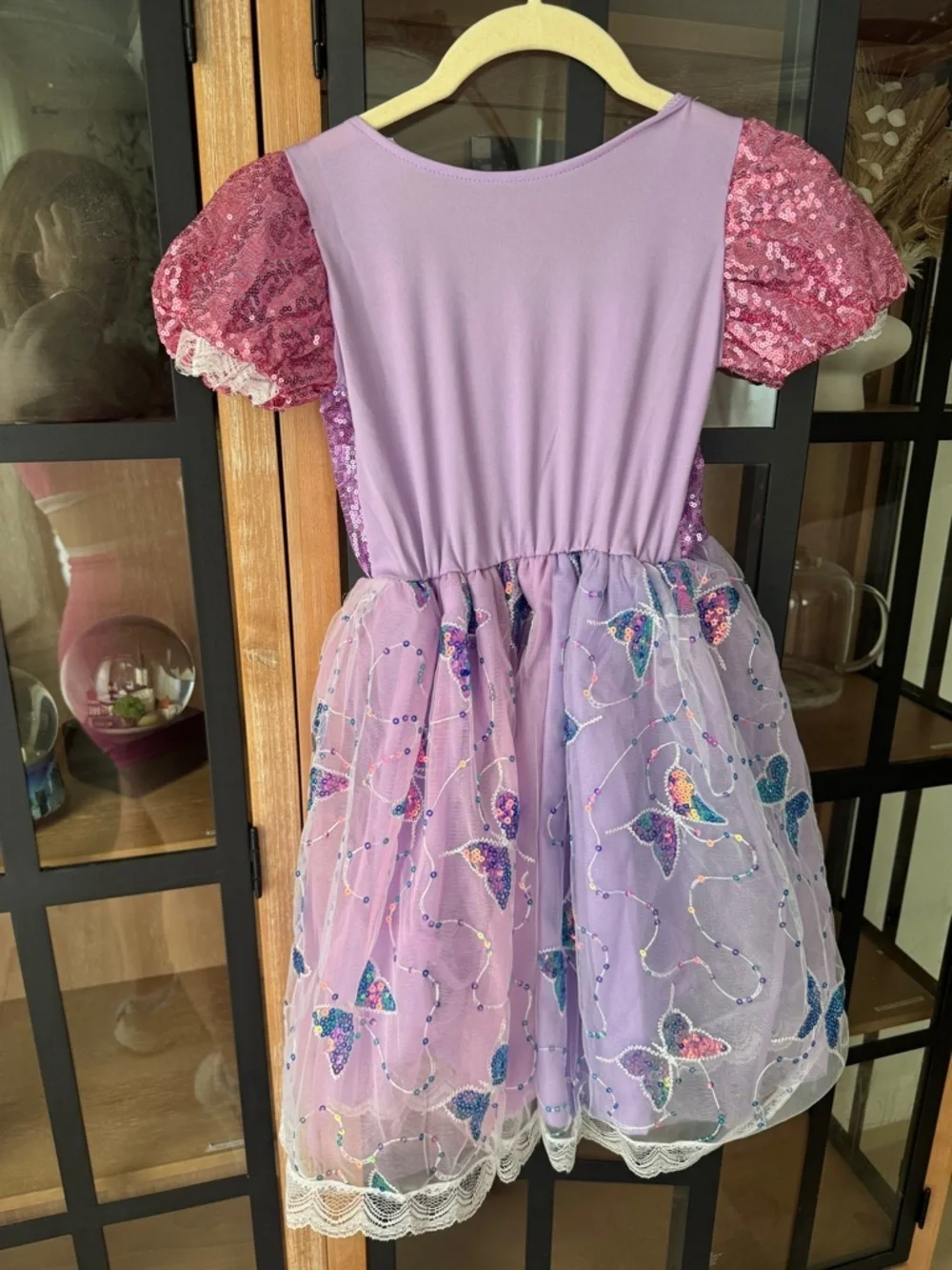 Rapunzel costume gown dress toddler lace butterflies sequins tangled princess
